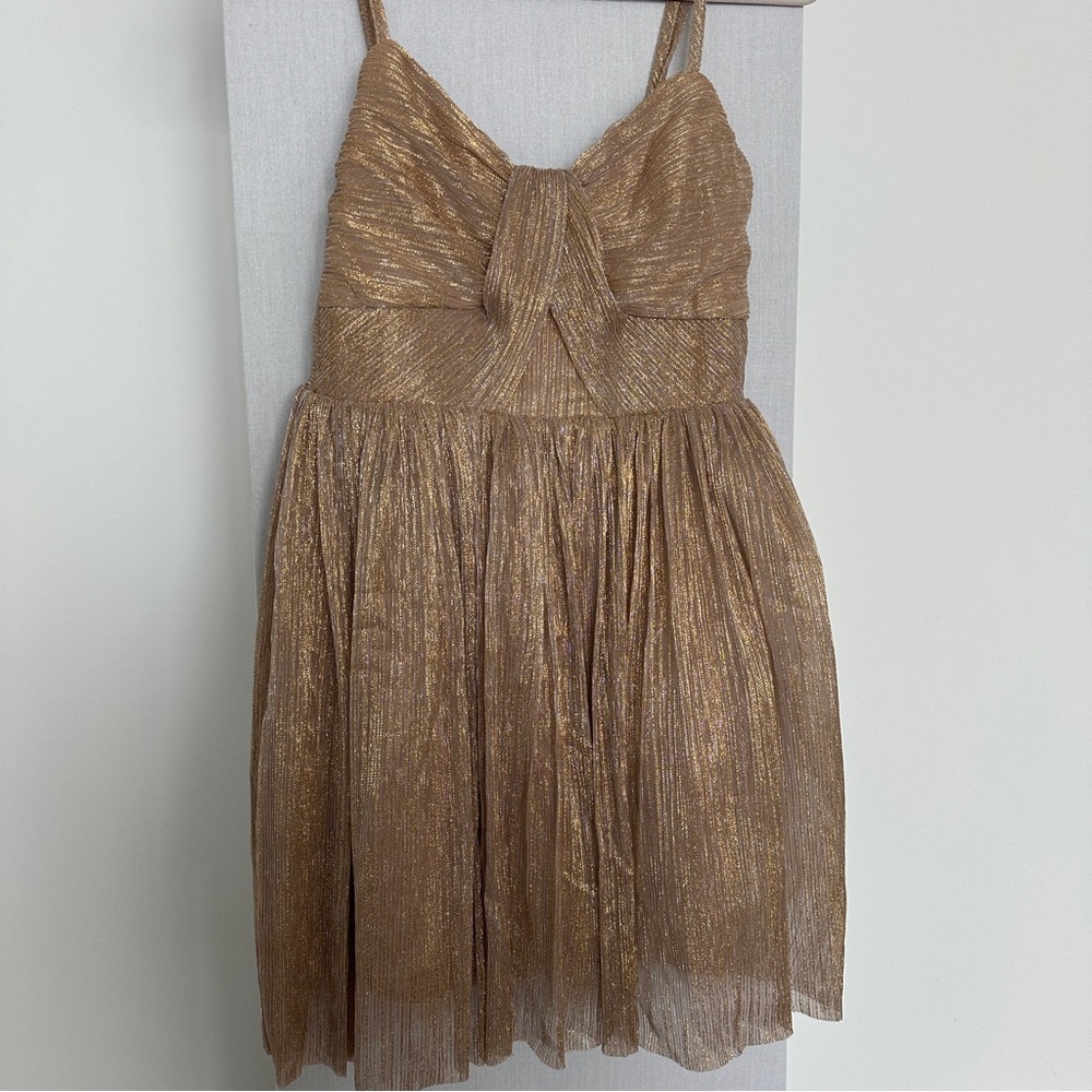 NWT Size Small Gold Sparkly Mini Dress - Picture 3 of 4